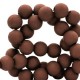 Acrylic beads 4mm round Matt Hickory brown